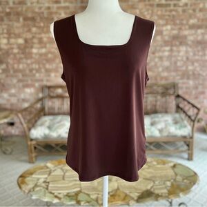 Brigette Brianna Tank Top Brown Knit Square Neck NWOT L